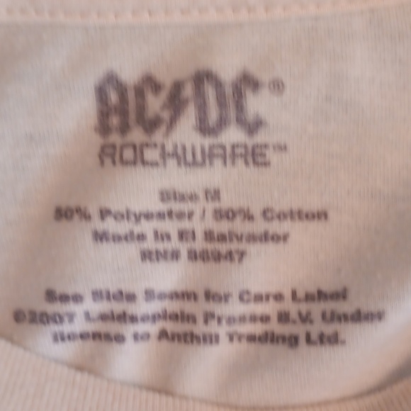 ACDC Rockware Size Medium Color Light Yellow - Picture 3 of 3